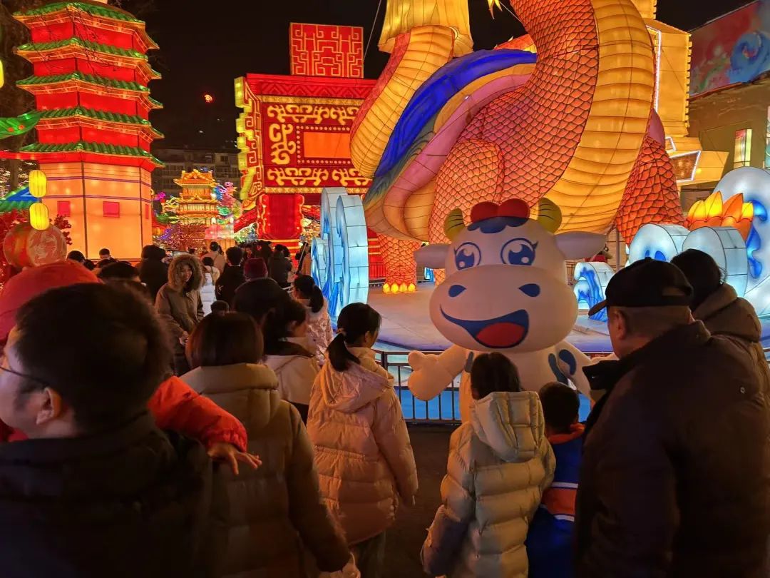 央視直播鄭州龍年燈會迎新春，花花牛品牌上大分